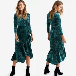 Ellos | Wrap Dress Evergreen Velvet Midi Dress 10
